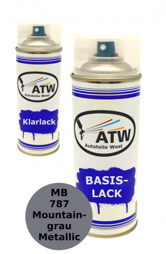 Autolack für Mercedes Benz 787 Mountaingrau Metallic +400ml Klarlack Set